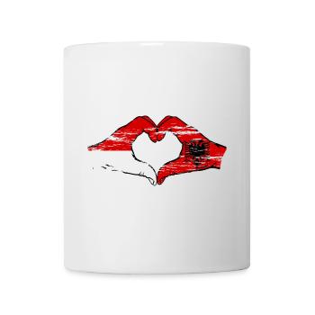 Indonésie Albanie forme de coeur avec des mains utilisées - Mug blanc - blanc - Devant