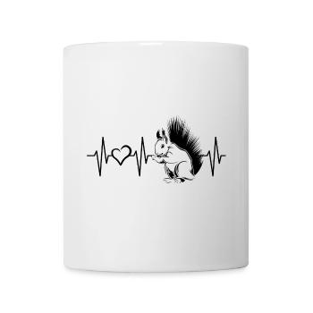 Squirrel, Pulse, Love, Woodland Animals, Heartbeat, Heartbeat - Mug - white - Front