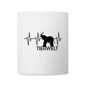 herzschlag tierwelt puls Elefant Rüssel Tiere icon - Tasse - Weiß - Vorne