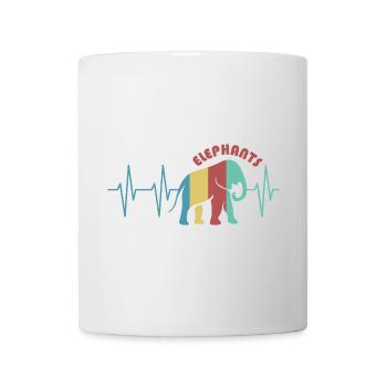 pulse colorful elephant animals trunk retro colors icon - Mug - white - Front