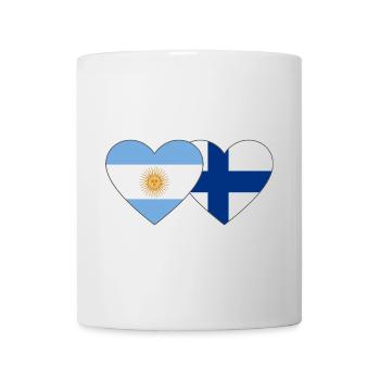 Argentine Finlande Drapeau Coeur - Mug blanc - blanc - Devant