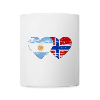Argentine Norvège drapeau coeur utilisé - Mug blanc - blanc - Devant