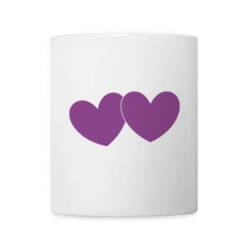 Violette Herzen Herzmuster Geschenk  - Tasse - Weiß - Vorne