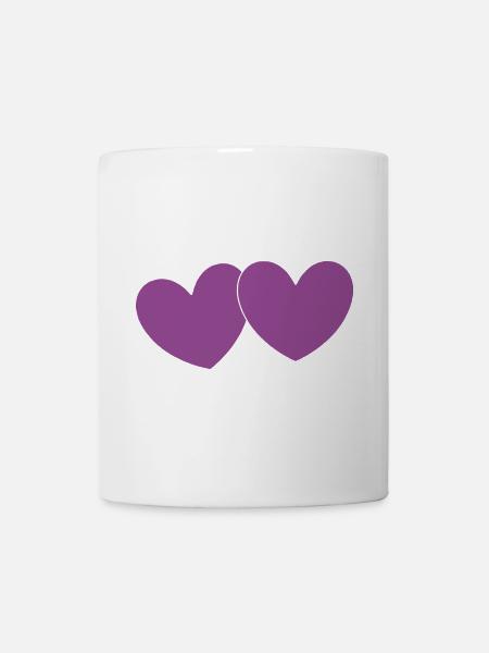 Violette Herzen Herzmuster Geschenk  - Tasse - Weiß