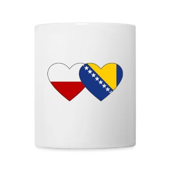 Poland Bosnia Flag Heart - Mug - white - Front