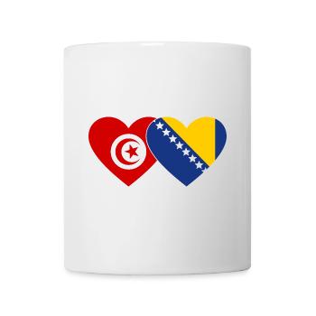 Tunisie Bosnie Drapeau Coeur - Mug blanc - blanc - Devant