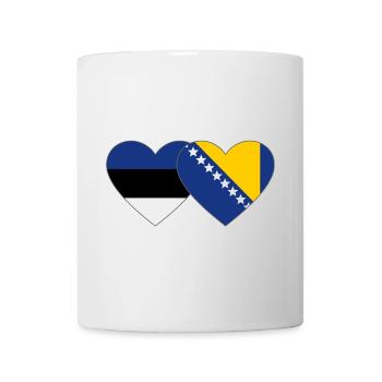 Estland Bosnien Flagge Herz - Tasse - Weiß - Vorne