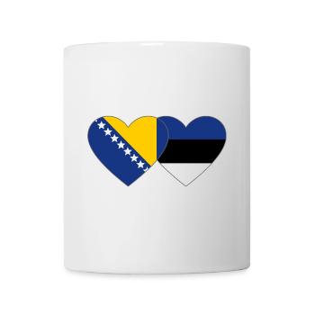 Bosnia Estonia Flag Heart - Mug - white - Front
