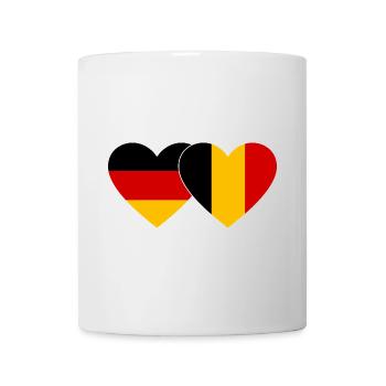 Allemagne Belgique Drapeau Coeur - Mug blanc - blanc - Devant