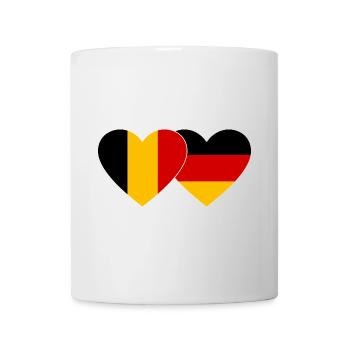 Belgium Germany Flag Heart used - Mug - white - Front
