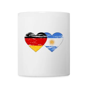 Germany Argentina Flag Heart Used - Mug - white - Front