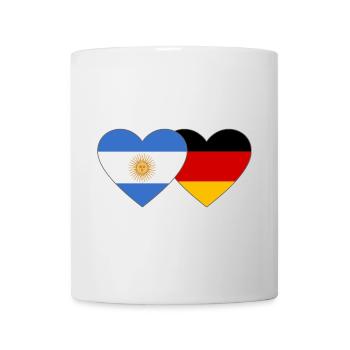 Argentine Allemagne Drapeau Coeur - Mug blanc - blanc - Devant