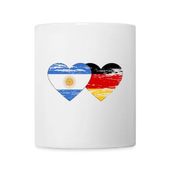 Argentina Germany Flag Heart Used - Mug - white - Front