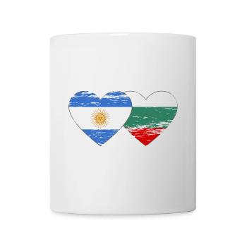 Argentine Bulgarie Drapeau Coeur Utilisé - Mug blanc - blanc - Devant