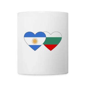 Argentine Bulgarie Drapeau Coeur - Mug blanc - blanc - Devant