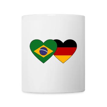 Brésil Allemagne Drapeau Coeur - Mug blanc - blanc - Devant