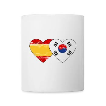 Spain, South Korea, flag, heart used - Mug - white - Front