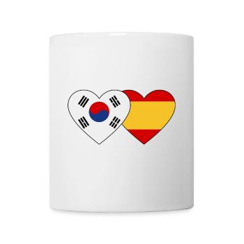 South Korea Spain Flag Heart - Mug - white - Front
