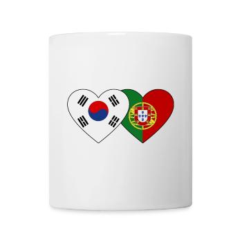 Corée du Sud Portugal Drapeau Coeur - Mug blanc - blanc - Devant