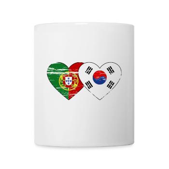 Portugal Corée du Sud Drapeau Coeur Utilisé - Mug blanc - blanc - Devant