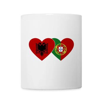 Albanien Portugal Flagge Herz - Tasse - Weiß - Vorne