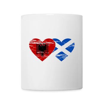 Albania Scotland flag heart used - Mug - white - Front