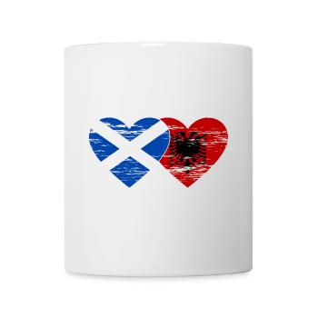 Ecosse Albanie drapeau coeur utilisé - Mug blanc - blanc - Devant