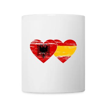 Albanie Espagne Drapeau Coeur Utilisé - Mug blanc - blanc - Devant