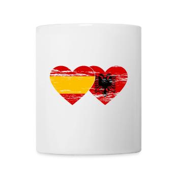 Espagne Albanie Drapeau Coeur Utilisé - Mug blanc - blanc - Devant