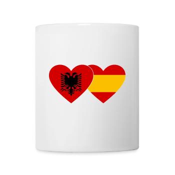 Albanie Espagne Drapeau Coeur - Mug blanc - blanc - Devant