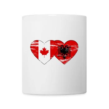 Canada Albanie drapeau coeur utilisé - Mug blanc - blanc - Devant