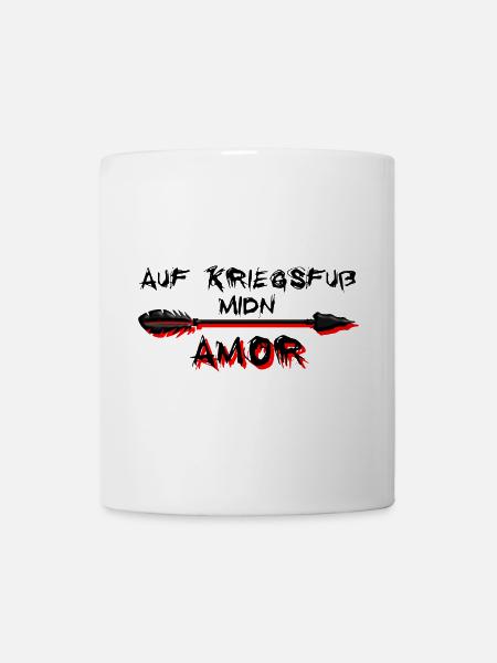 auf Kriegsfuß midn Amor - auf Kriegsfuß mit Amor - Tasse - Weiß