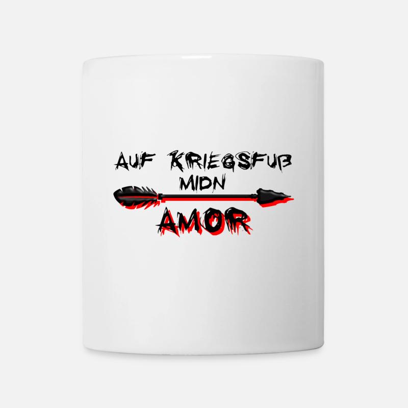 auf Kriegsfuß midn Amor - auf Kriegsfuß mit Amor - Tasse - Weiß