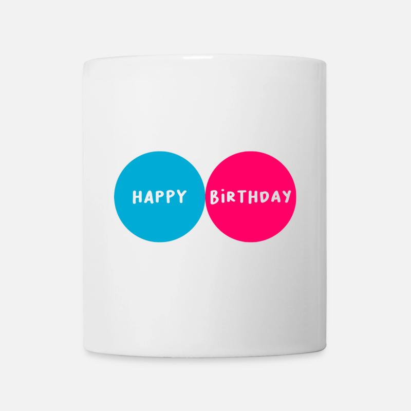 HAPPY BIRTHDAY. JOYEUX ANNIVERSAIRE. ANNIVERSAIRE. - Mug blanc - blanc