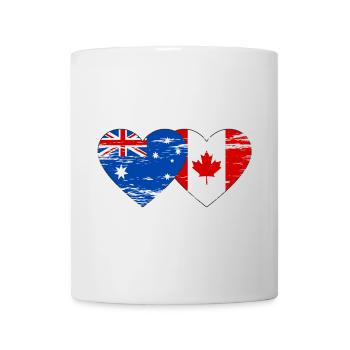 Australie Canada drapeau coeur utilisé - Mug blanc - blanc - Devant