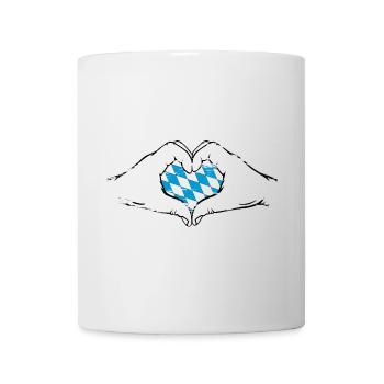 Bavaria Flag Hands Heart Shape Used - Mug - white - Front