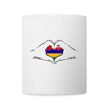 Drapeau de l’île Maurice Aiguilles en forme de coeur d’occasion - Mug blanc - blanc - Devant