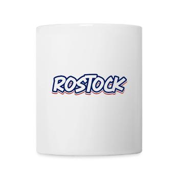 Rostock Schriftzug in blau weiss rot - Tasse - Weiß - Vorne