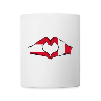 Austria Peru Flag Hands Heart Shape - Mug - white - Front