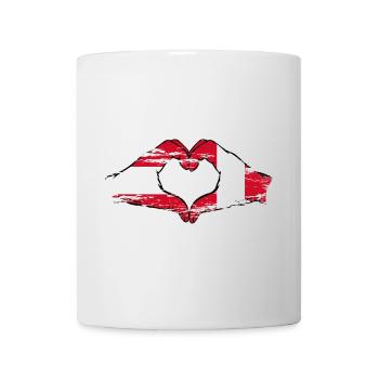 Austria Peru Flag Hands Heart Shape Used - Mug - white - Front