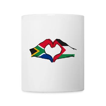 Afrique du Sud Palestine drapeau mains en forme de coeur - Mug blanc - blanc - Devant