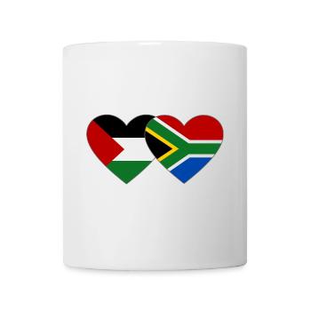 Palästina Südafrika Flagge Herz - Tasse - Weiß - Vorne