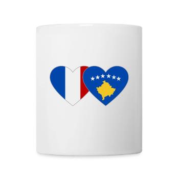 France Kosovo Drapeau Coeur - Mug blanc - blanc - Devant