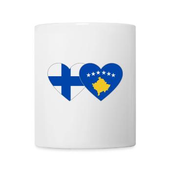 Finlande Kosovo Drapeau Coeur - Mug blanc - blanc - Devant