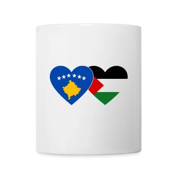 Kosovo Palestine Flag Heart - Mug - white - Front