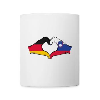 Germany Slovenia Flag Hands Heart Shape - Mug - white - Front
