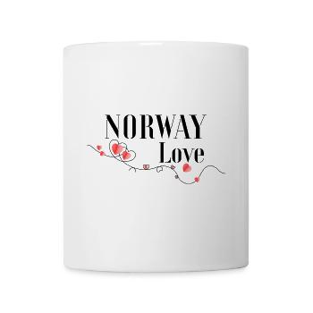 Herzen im diagonalen Liebesfluss - Tasse - Weiß - Vorne