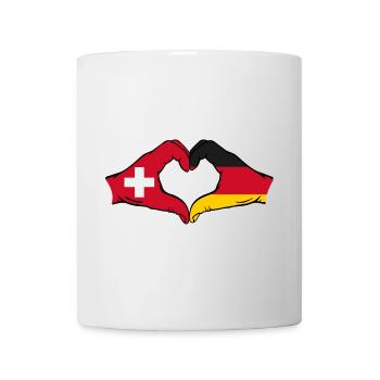 Suisse Allemagne Drapeau Mains Coeur Forme - Mug blanc - blanc - Devant