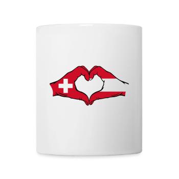 Suisse Autriche Drapeau Aiguilles Forme Coeur - Mug blanc - blanc - Devant