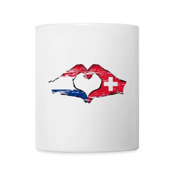Holland Switzerland Flag Hands Heart Shape Used - Mug - white - Front